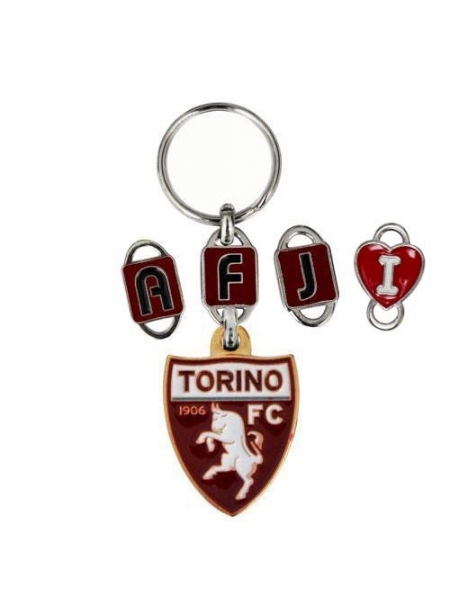 Portachiavi in metallo dorato con logo ufficiale TORINO FC personalizzabile